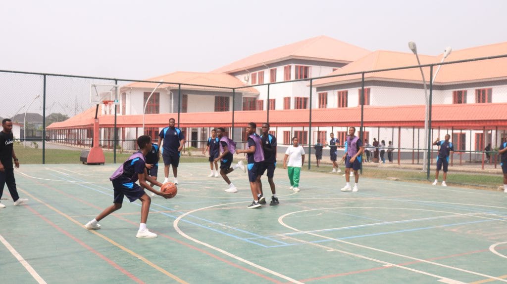 SJP Students playing basket ball